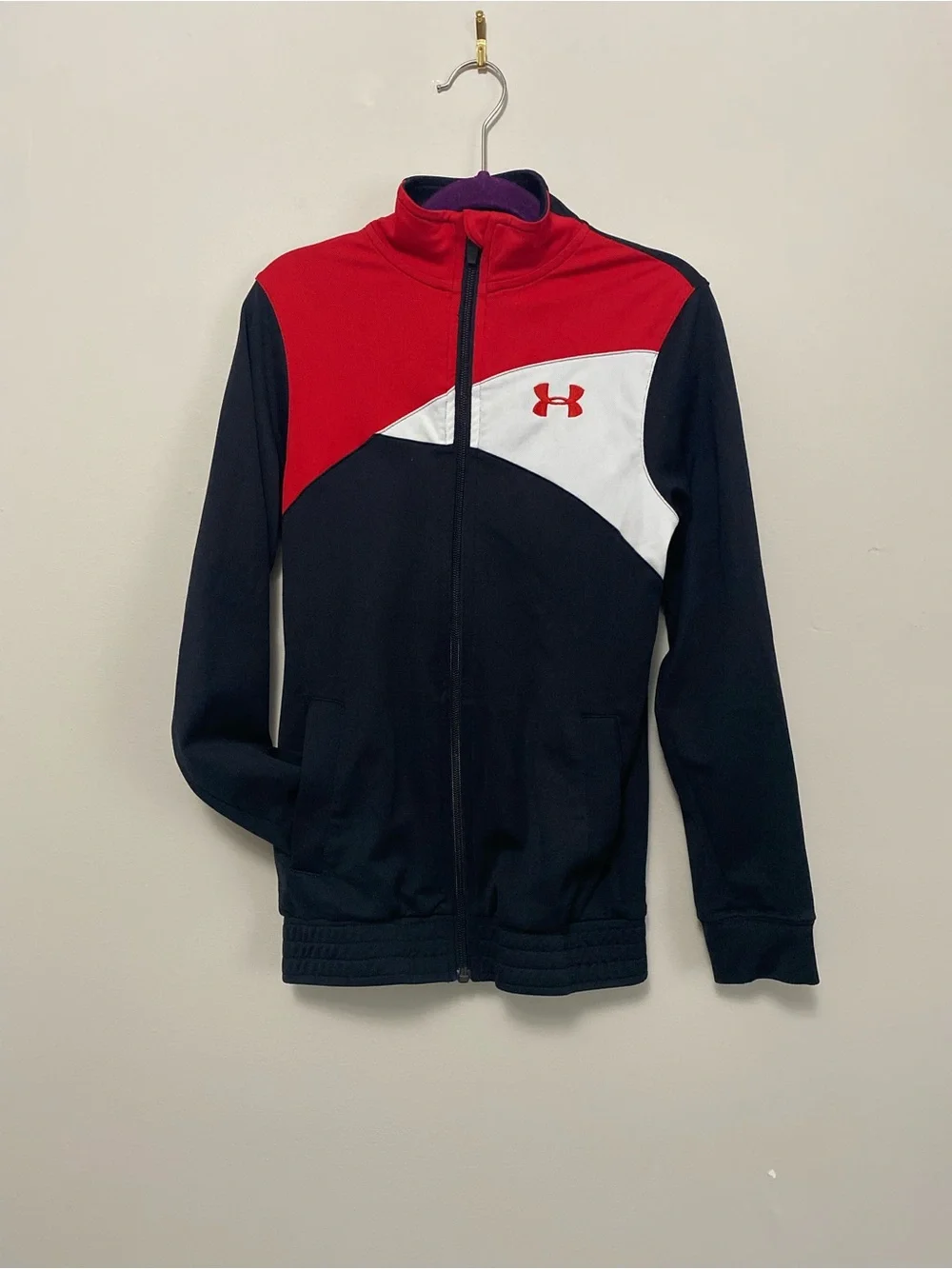 Under Armour Kids Jacket YSM Colorblock Track Athleisure School Streetwear Retro